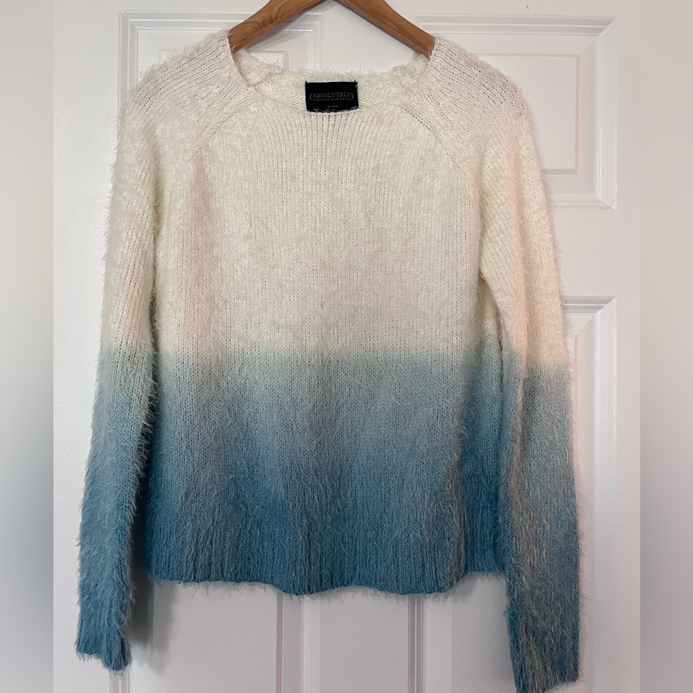 Gradient Blue and White Sweater